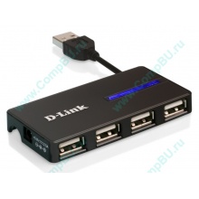 Карманный USB 2.0 концентратор D-Link DUB-104 в Электроуглях, USB хаб DLink DUB104 (Электроугли)